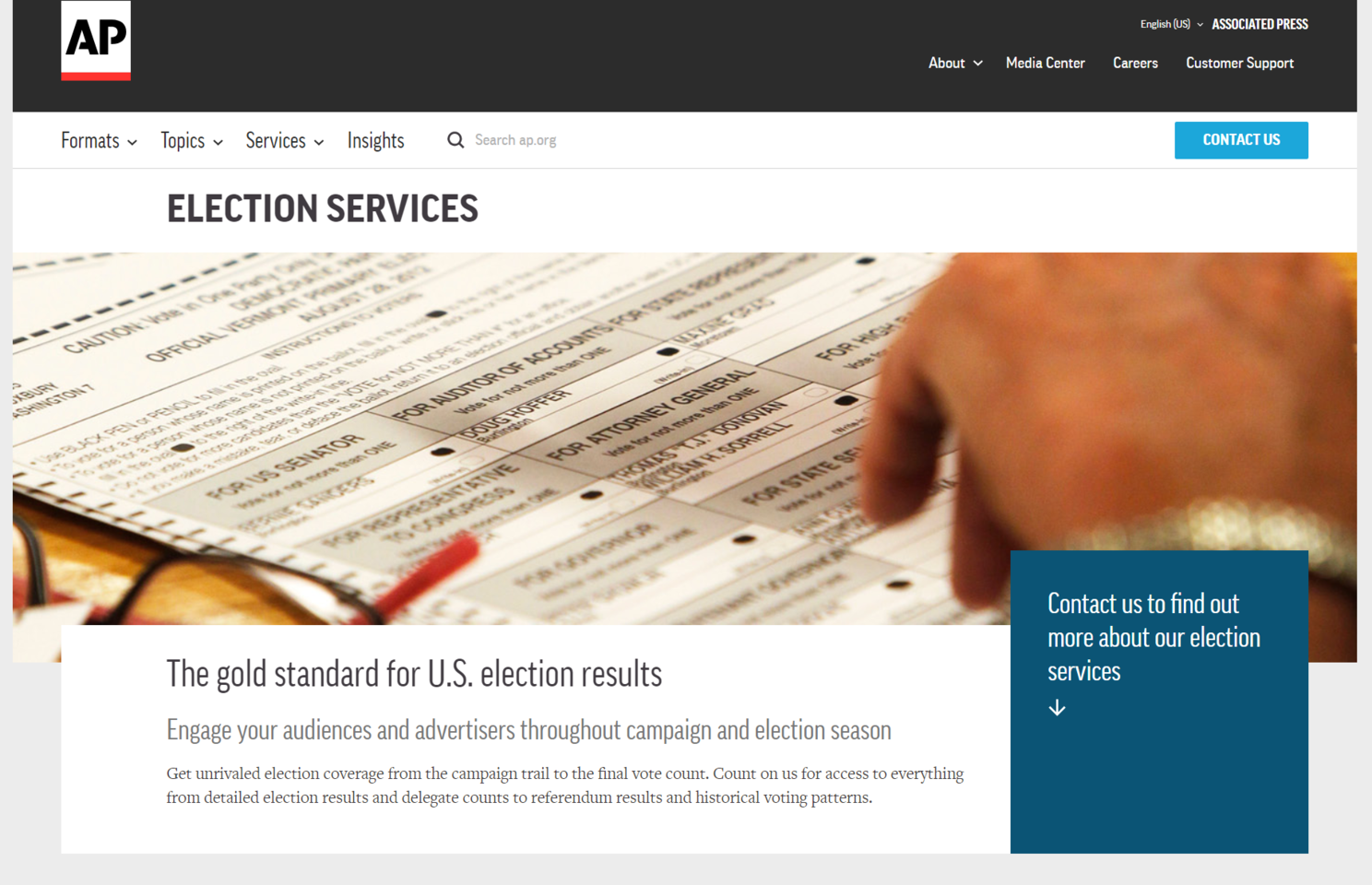 Associated Press Election Services page